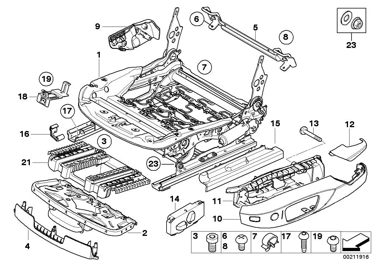 BMW Blende Sitz innen links 52106979325 - Bildposition 09