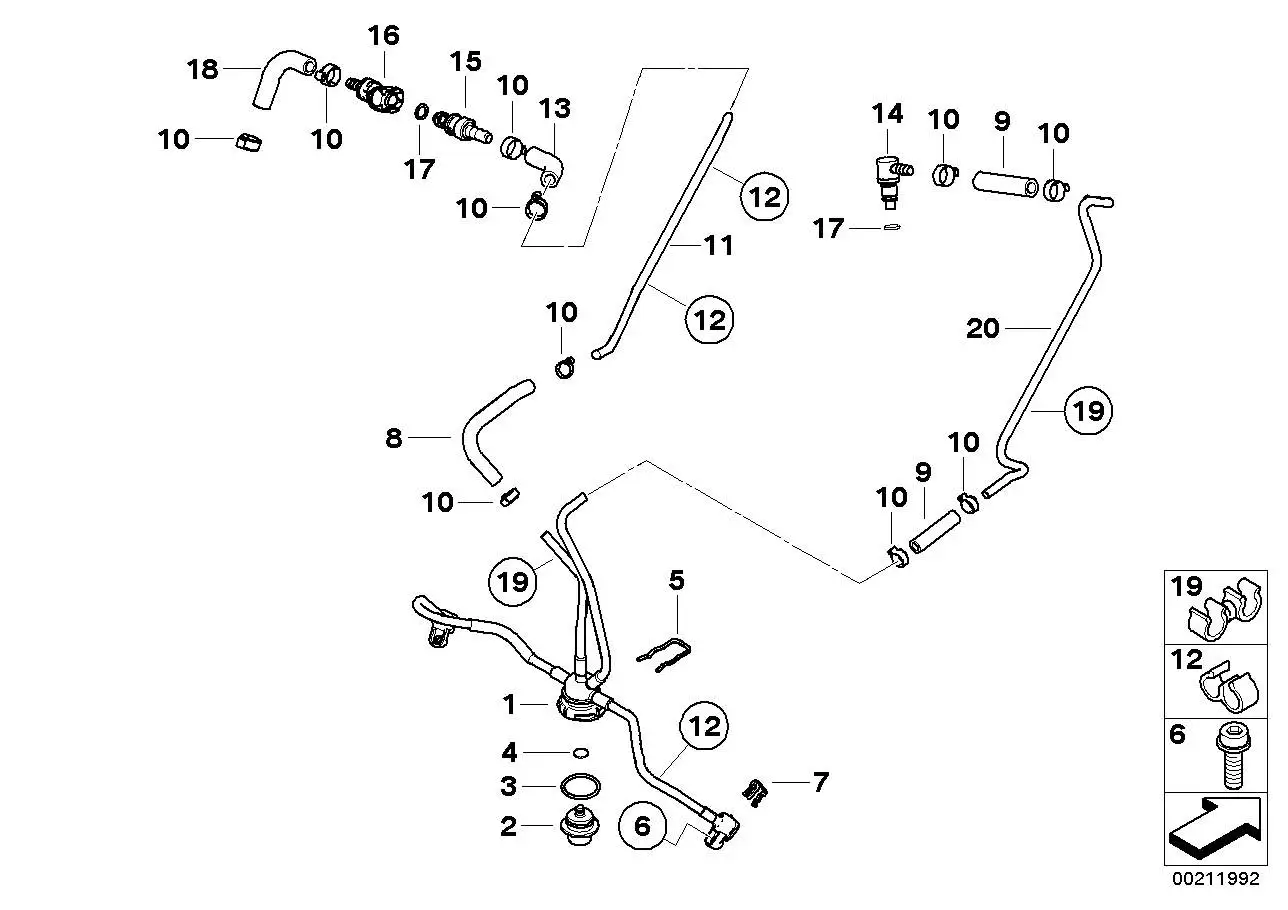 BMW Kraftstoffschlauch Rücklauf K26 13537699154 - Bildposition 08