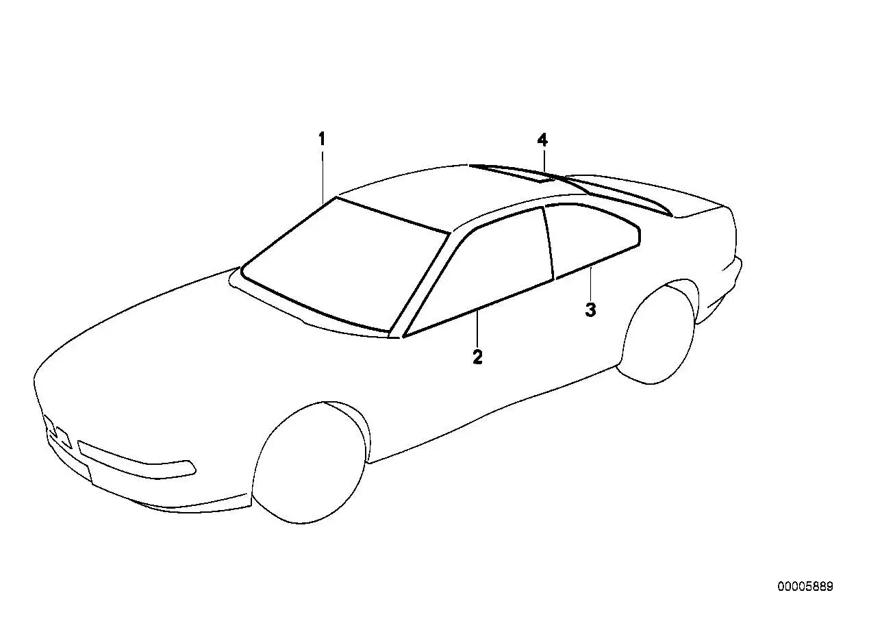 BMW Türscheibe Grün vorne rechts E31 51321970926 - 8er E31 Coupe