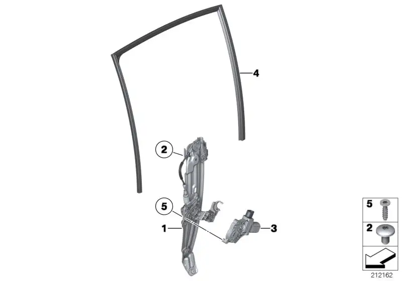 BMW Fensterführung Tür hinten links F11 51357199779