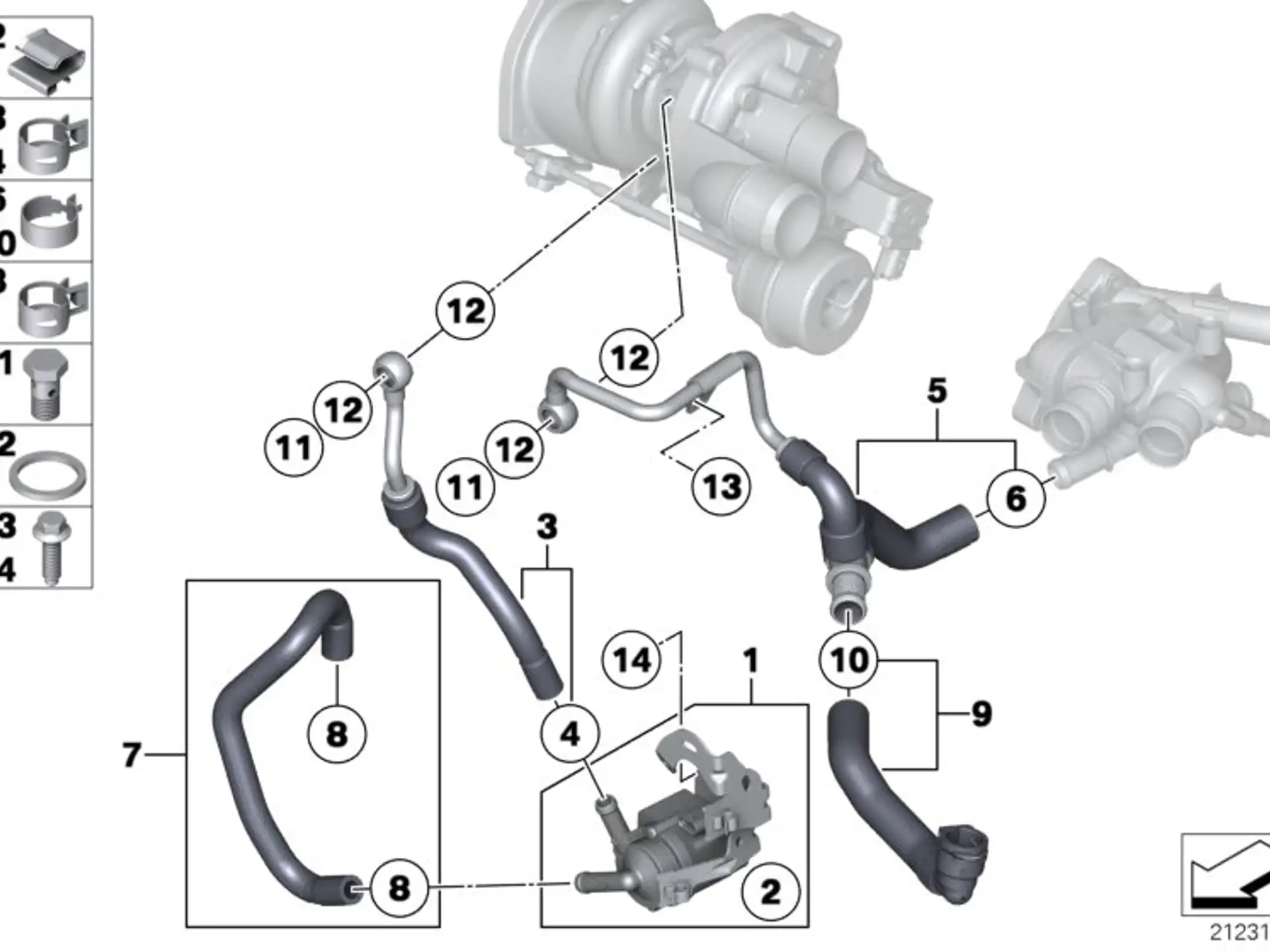 BMW Kühlmittelschlauch Vorlauf R55 R56 R57 R58 R59 R60 R61 11537565433