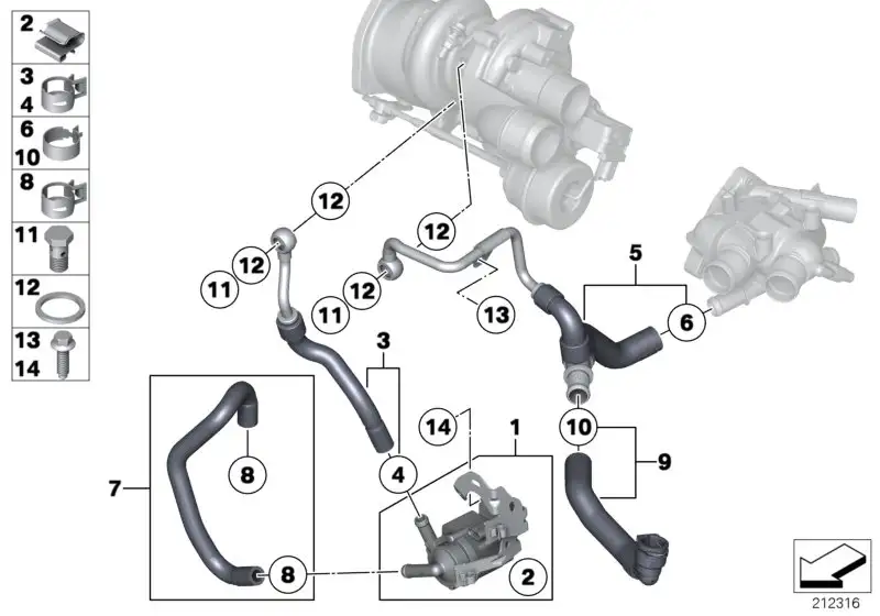 BMW Kühlmittelschlauch Vorlauf R55 R56 R57 R58 R59 R60 R61 115375