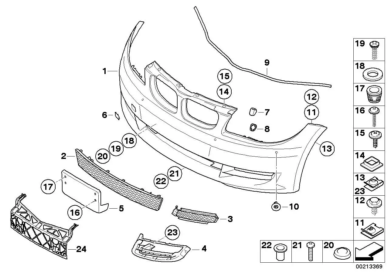 BMW Satz Aufnahme PDC-Sensor vorne E82 E88 51117209152