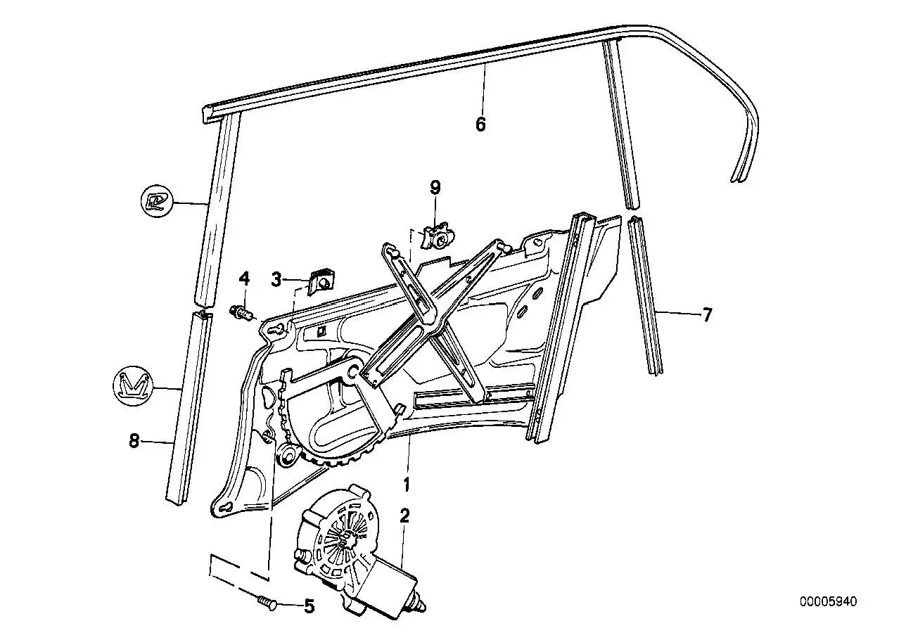 BMW Fensterführung hinten rechts 51348127530 - Bildposition 06