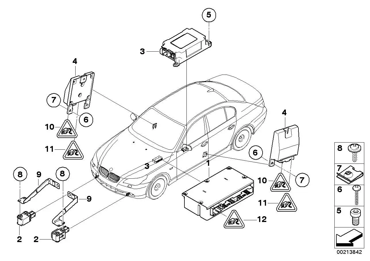 BMW Sensor B-Säule rechts E60 E61 E63 65776962886
