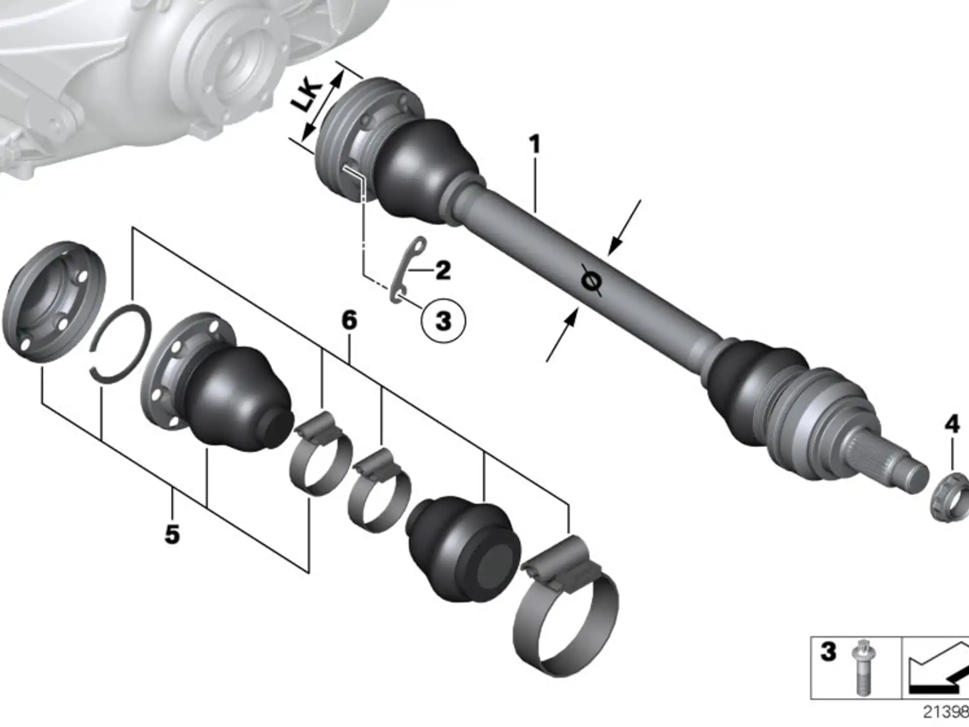 BMW Schraube Aussentorx mit Rippverzahnung E31 E38 E39 E60 E61 E63 E64 E82 E90 E92 E93 33211227944