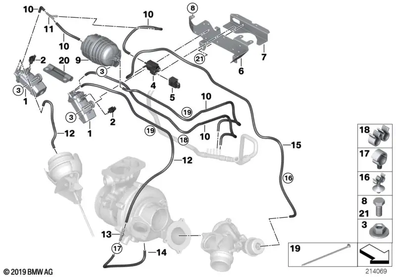 BMW Schlauchhalter E60 E61 E63 E64 E70 E71 E83 E90 E91 E92 R60 R6