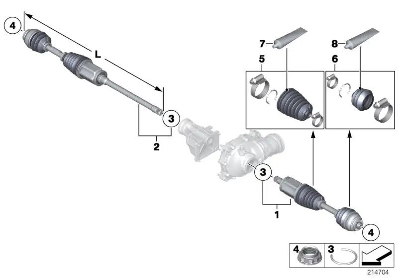 BMW RP Abtriebswelle links F15 F16 31607622913