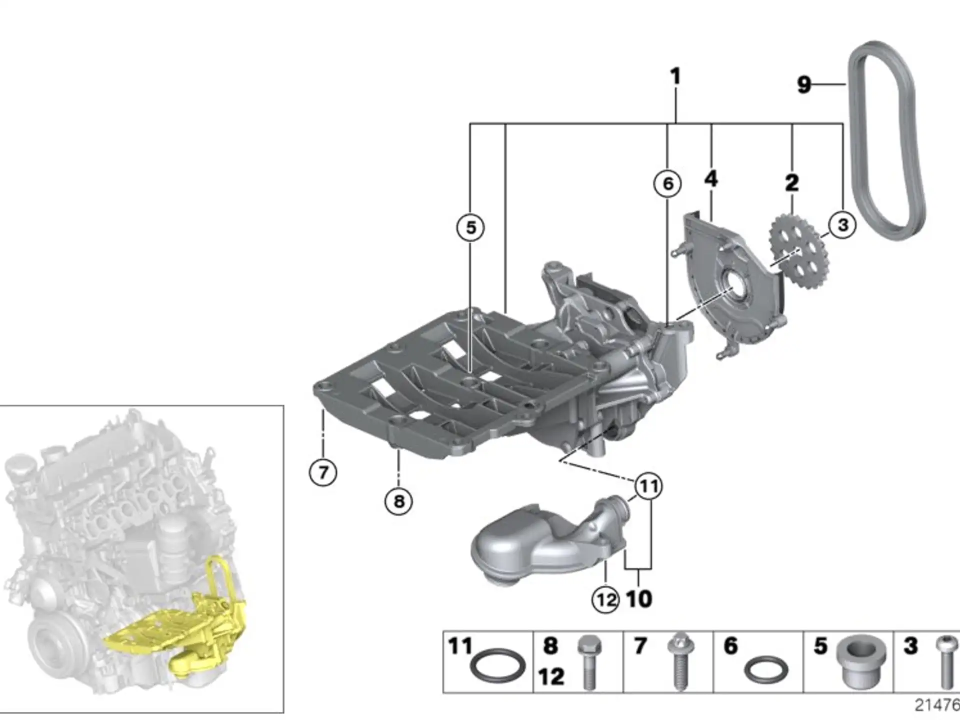 BMW ASA-Schraube E60 E61 E70 E71 E81 E82 E83 E84 E87 E88 E90 E91 E92 E93 F01 F02 F06 F07 F10 F11 F12 F13 F15 F16 F20 F21 F22 F25 F26 F30 F31 F32 F33 F34 F36 11417809835