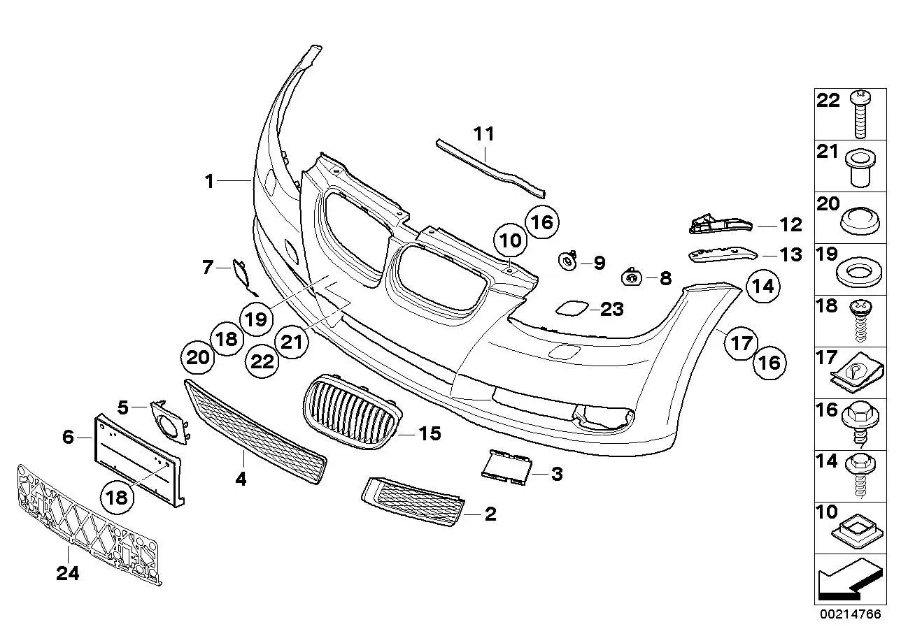 BMW Gitter offen links E92 E93 51117154721