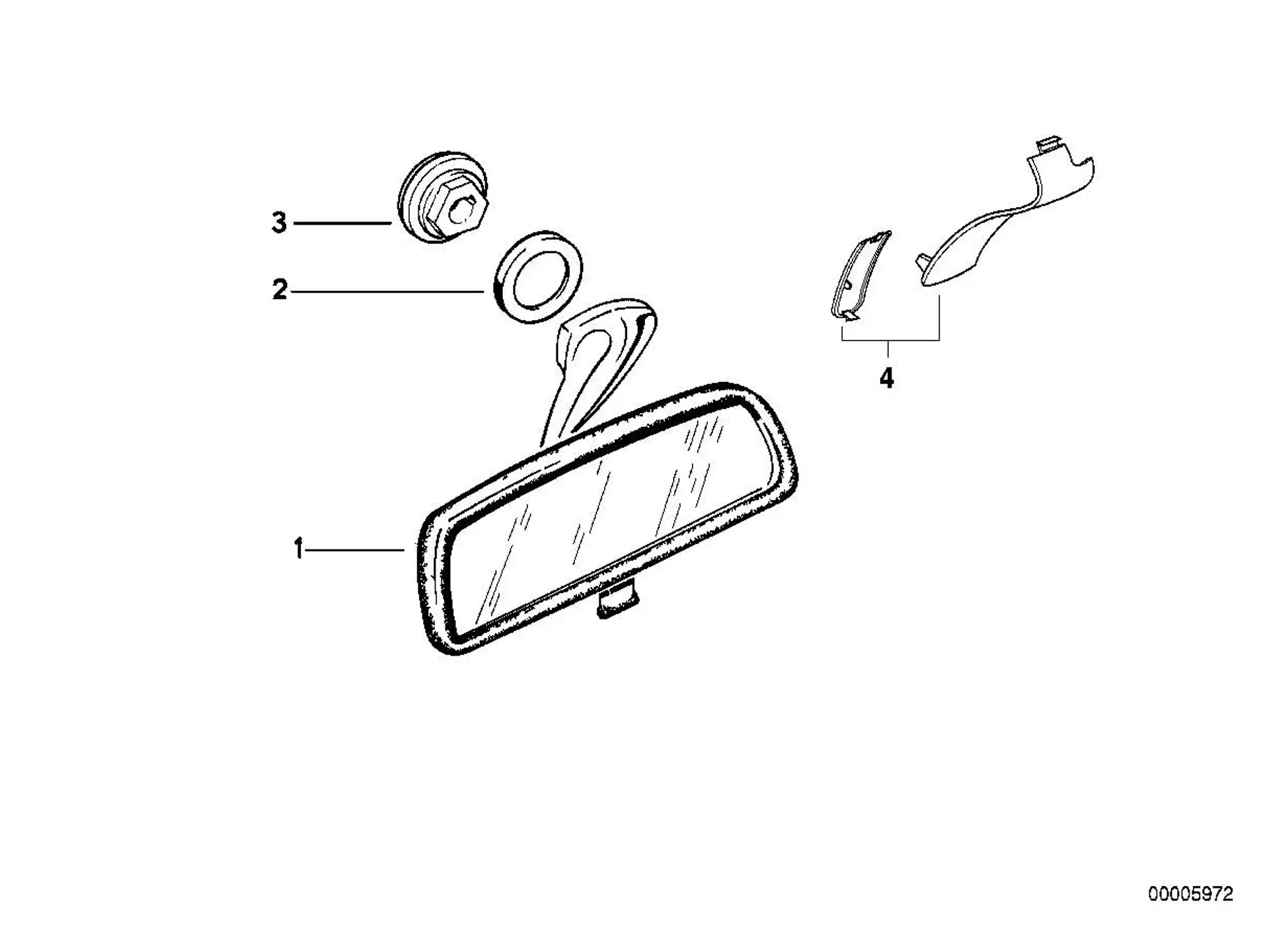 BMW Grundplatte Rückspiegel innen E30 E34 E36 E38 E39 E46 E52 E53 E63 E64 E65 E66 E83 E85 E89 E90 E91 E92 E93 51318145530