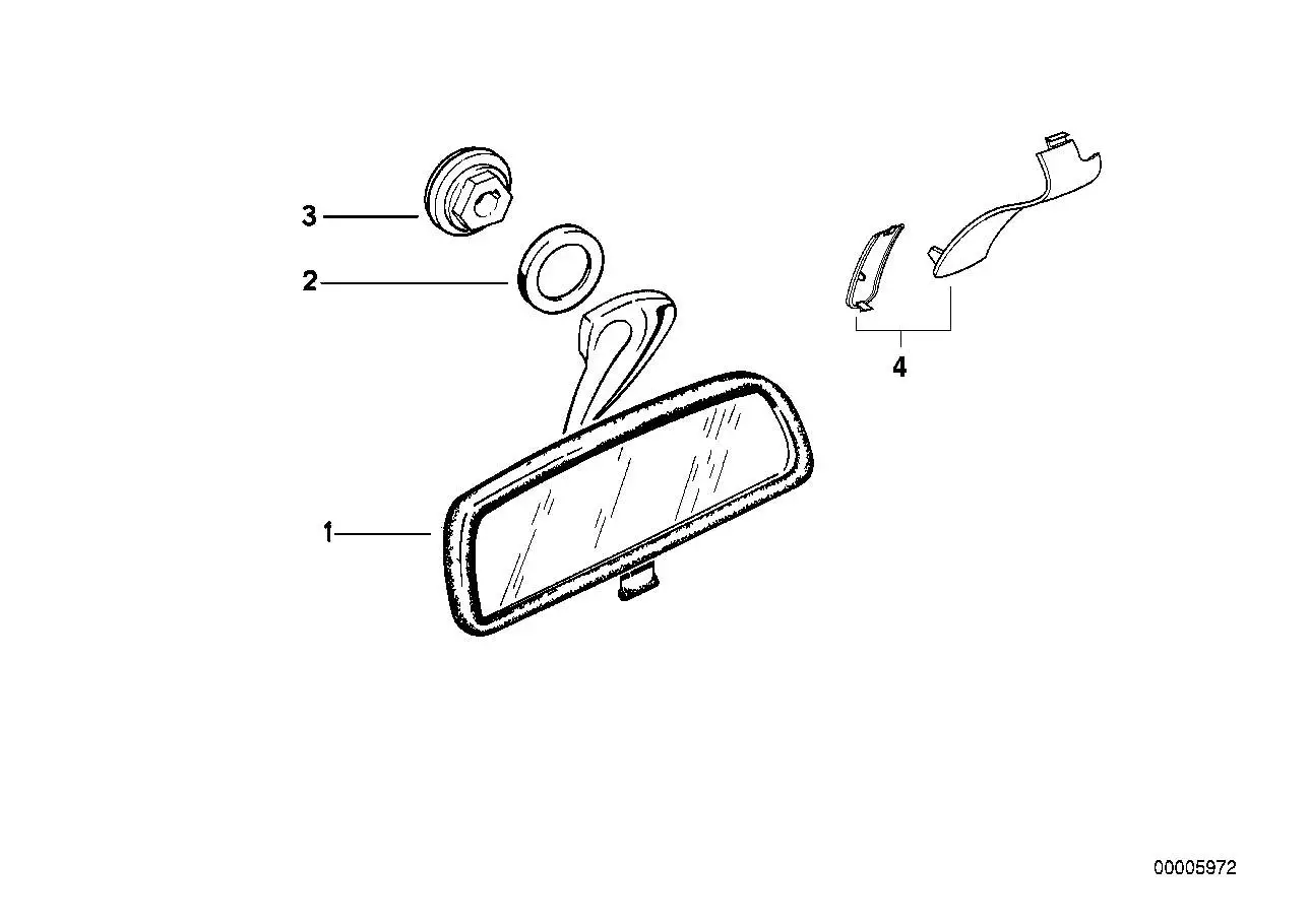 BMW Grundplatte Rückspiegel innen E30 E34 E36 E38 E39 E46 E52 E53