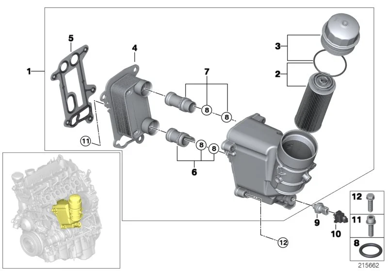 BMW Ölfilterdeckel E60 E61 E81 E82 E83 E84 E87 E88 E90 E91 E92 E93 11427808764