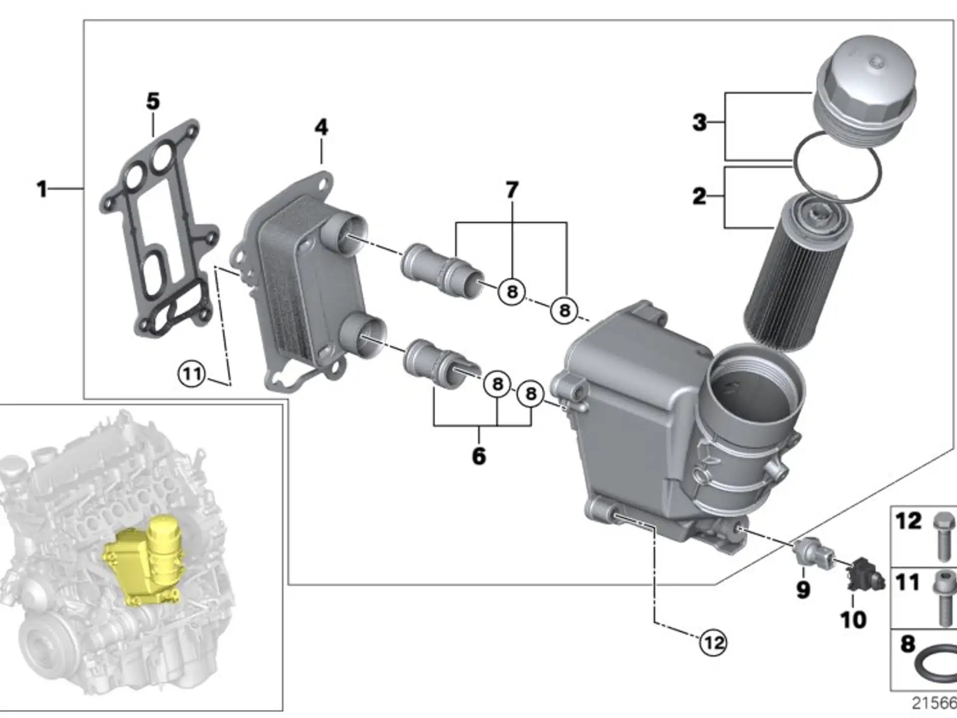 BMW Ölfilterdeckel E60 E61 E81 E82 E83 E84 E87 E88 E90 E91 E92 E93 11427808764