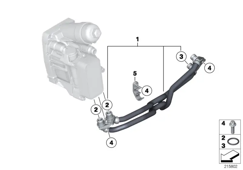 BMW Getriebeölkühlerleitung 17228511455 - Bildposition 01