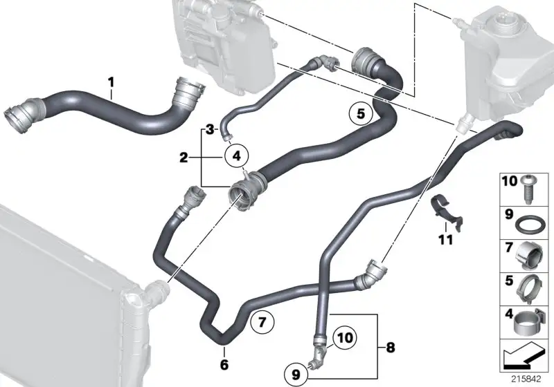 BMW Kühlmittelschlauch E84 E90 E91 E92 E93 17127811125 - 3er E90,
