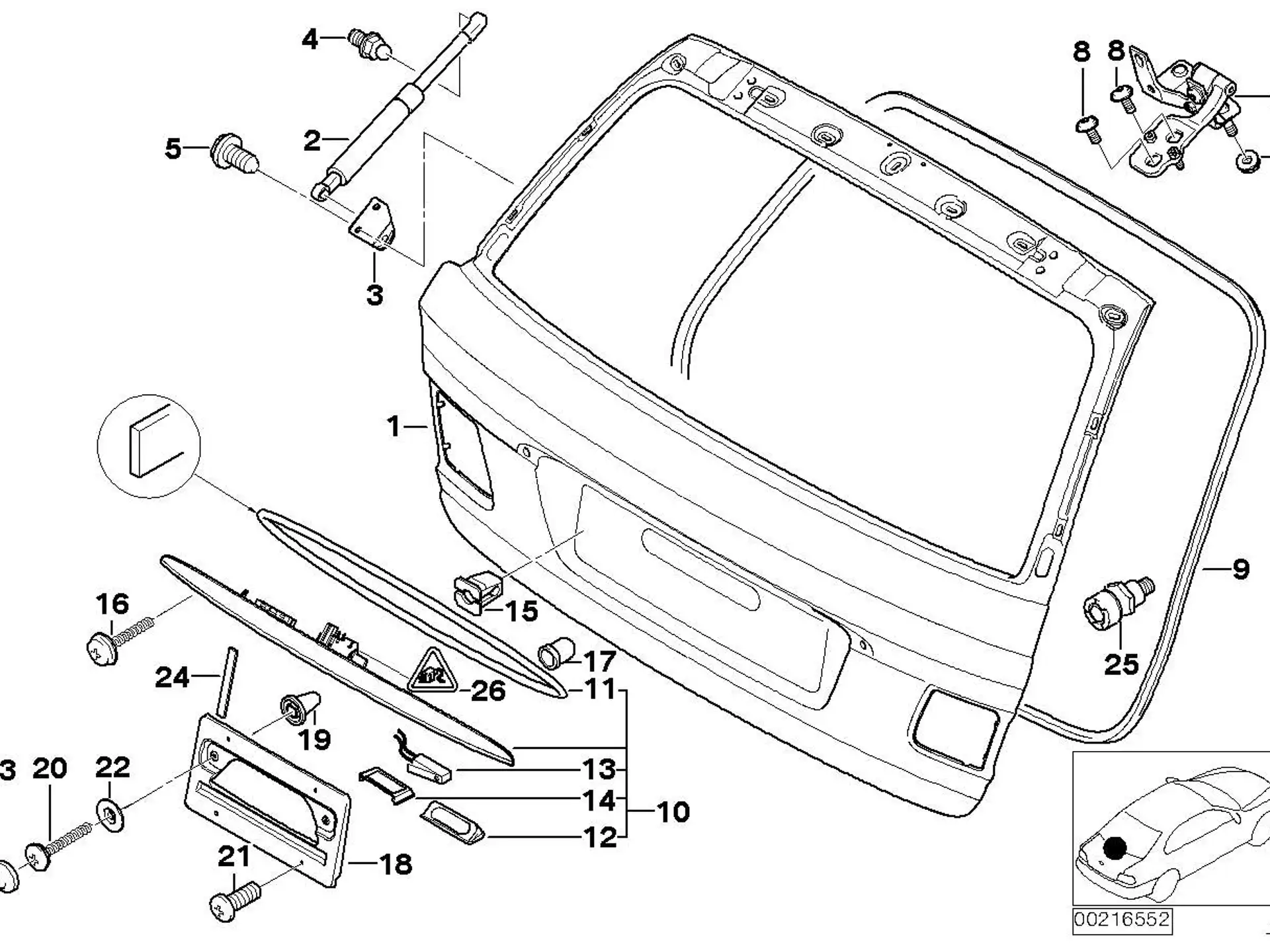 BMW Dichtung Griffleiste Heckklappe E46 51138185791