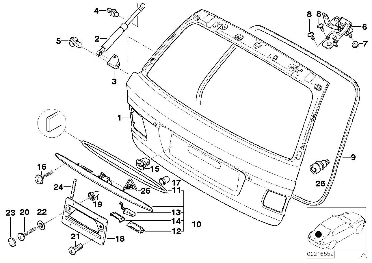 BMW Gasdruckfeder E46 51248232873 - 3er E46