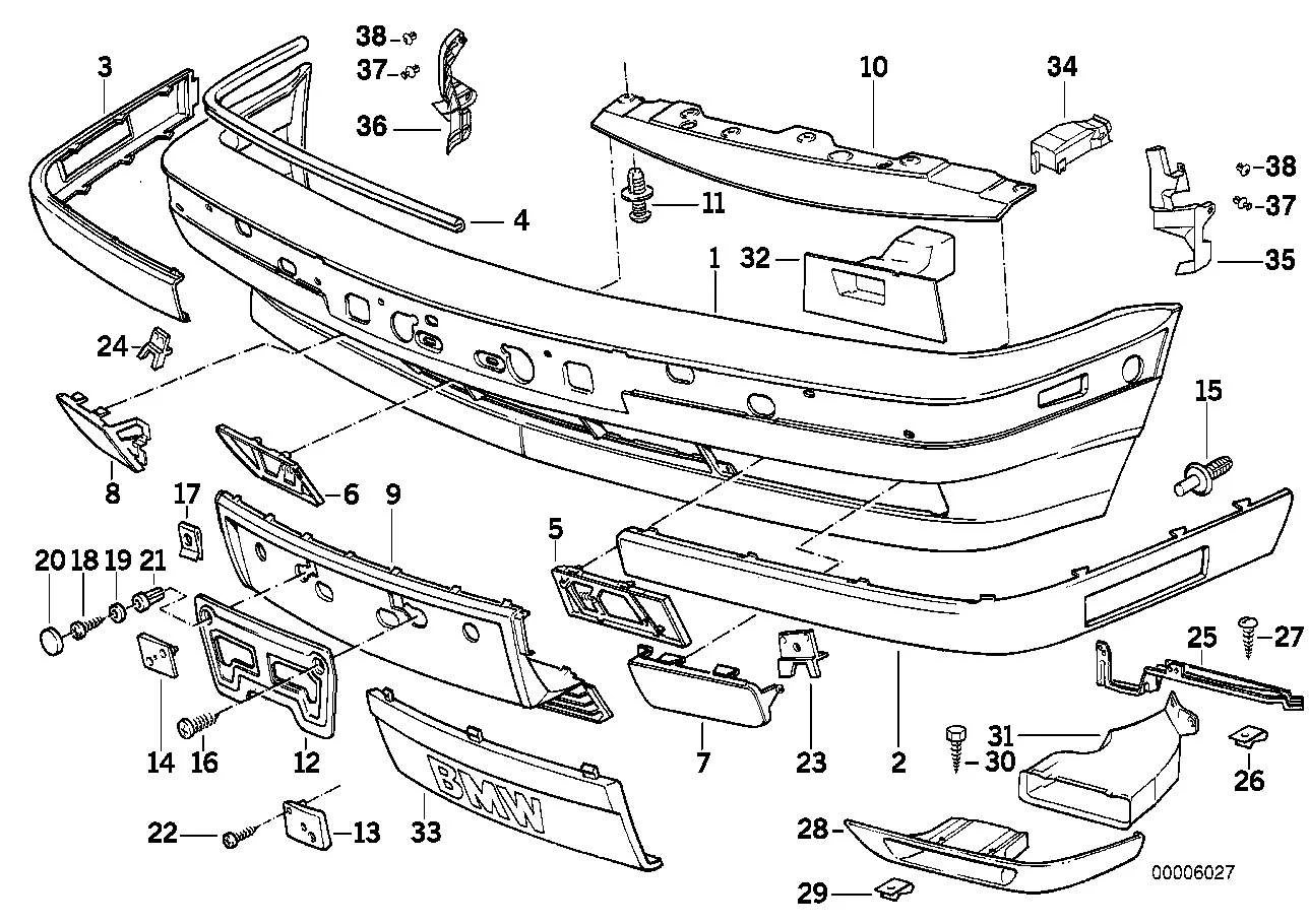 BMW Stossleiste rechts E34 51111944178