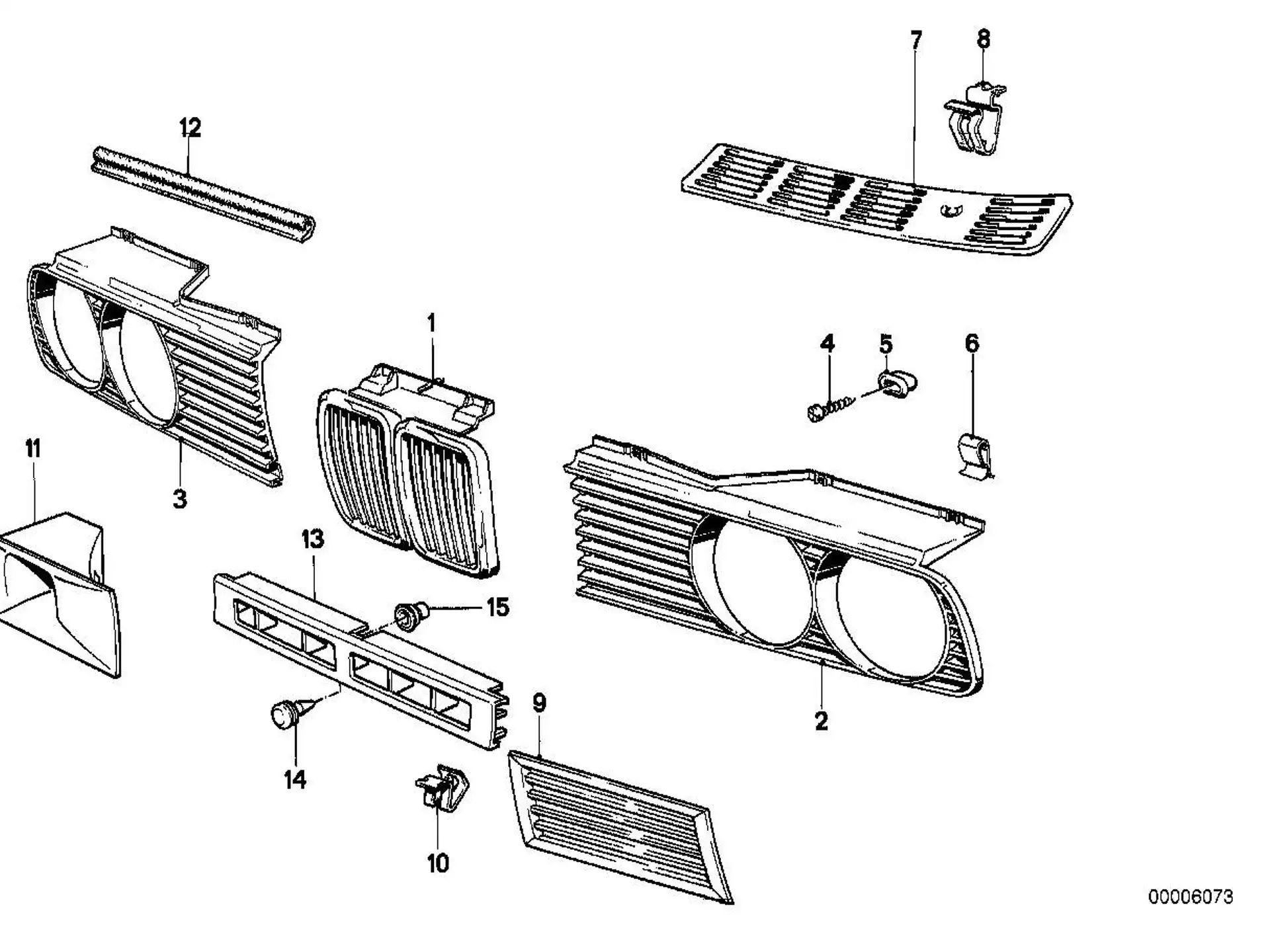 BMW Ziergitter rechts E30 51131876092