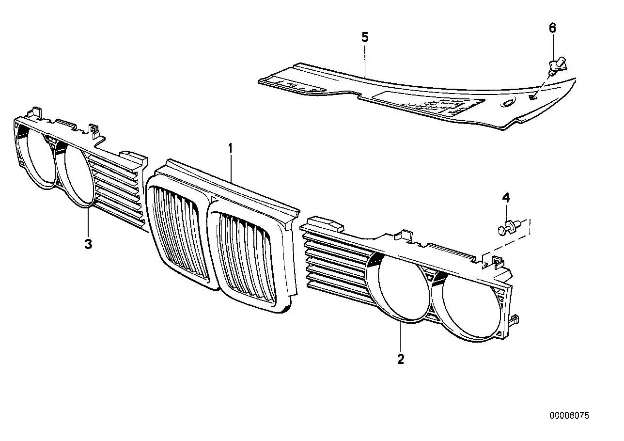 BMW Ziergitter rechts E32 51131938426