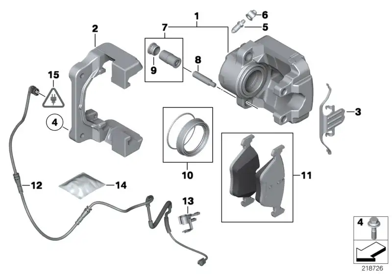BMW Bremssattelgehäuse rechts F10 F11 34116791920