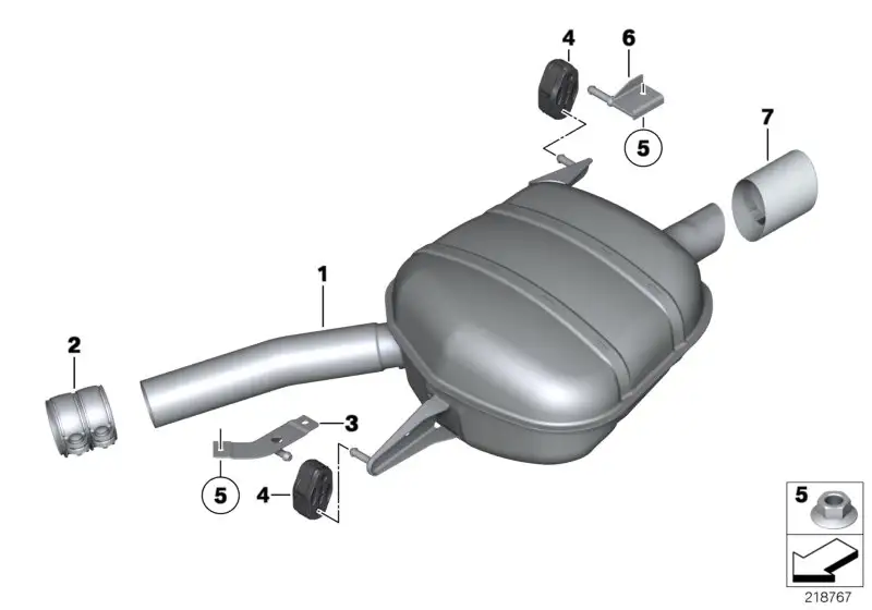 BMW Endrohrblende Chrom 18307622376 - Bildposition 07