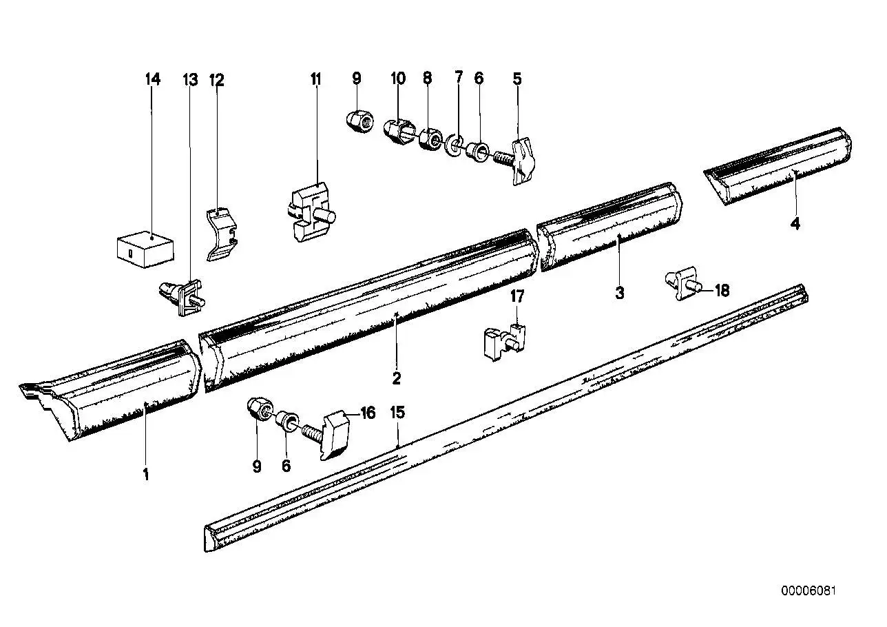 BMW Abdeckkappe E21 E24 E30 E31 E32 E34 E38 E39 51711839321 - Bil