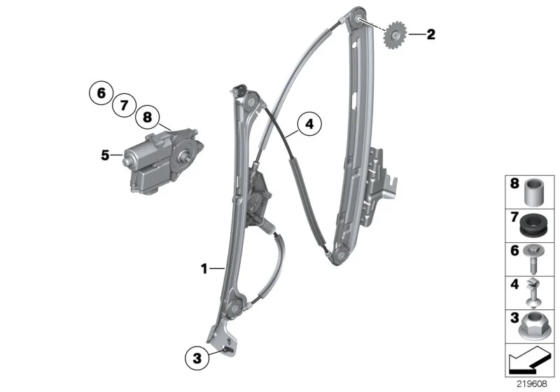 BMW Fensterheber ohne Motor hinten rechts F07 51357197924