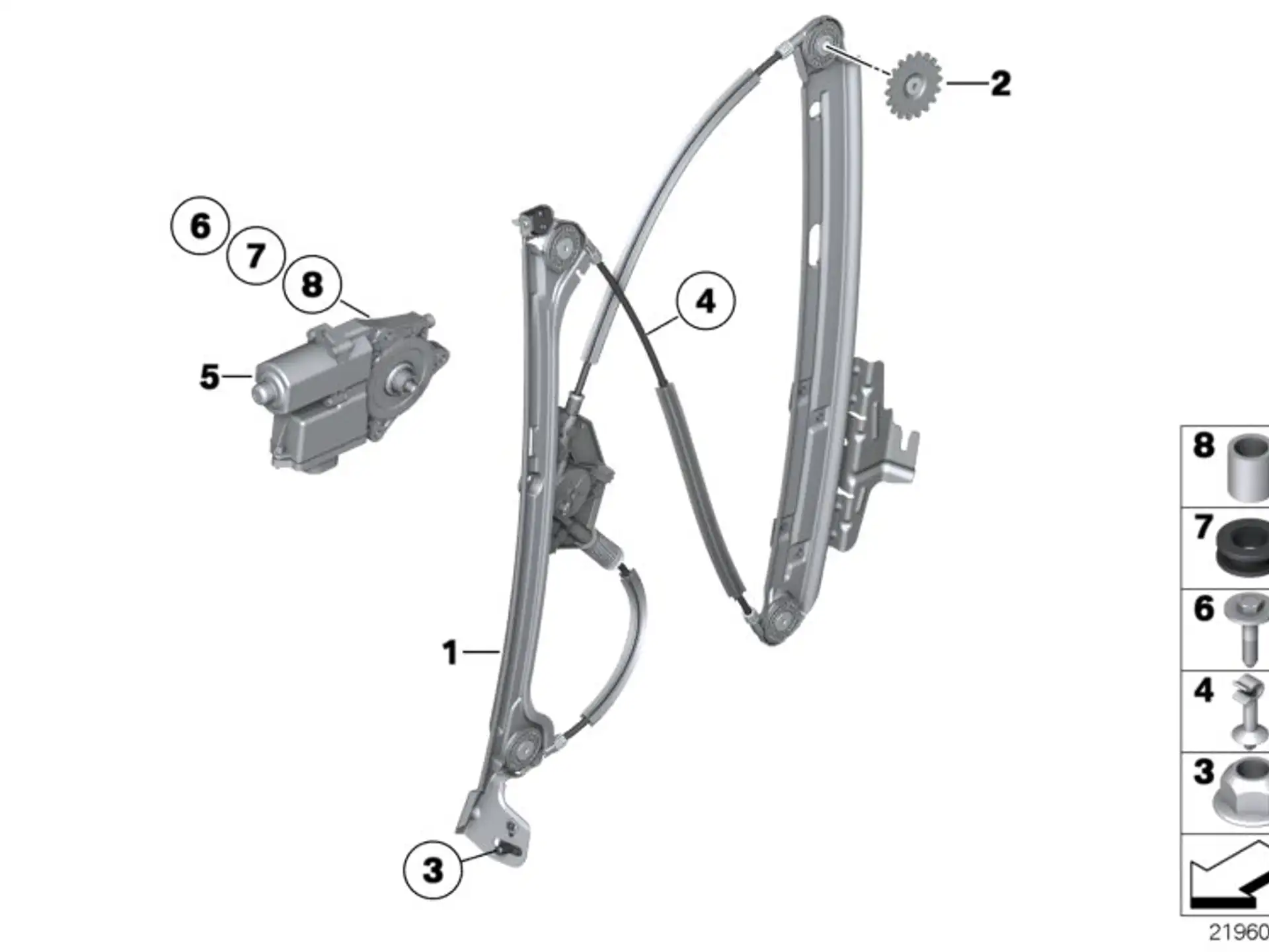 BMW Fensterheber ohne Motor hinten rechts F07 51357197924