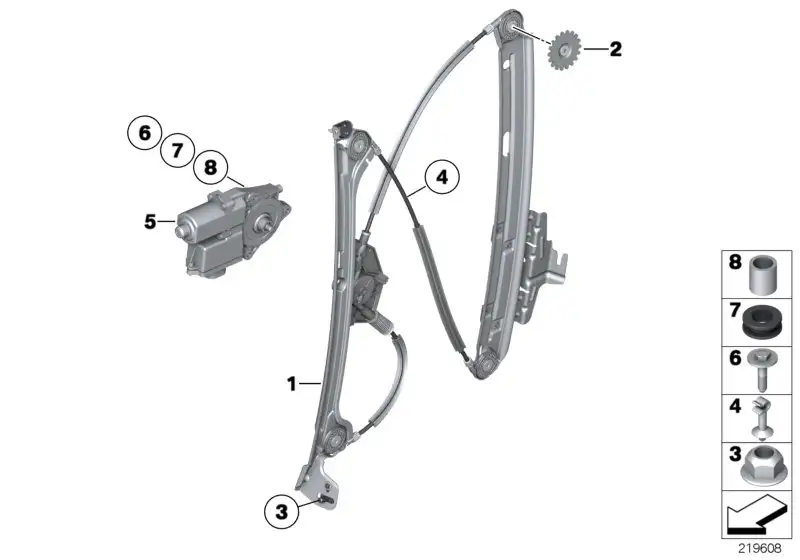 BMW Fensterheber ohne Motor hinten rechts F07 51357197924 - 5er F