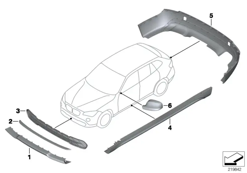 BMW Zierstab Mitte E84 51112990641 - X1 E84