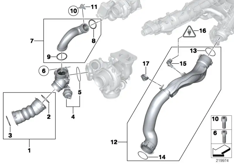 BMW Ladeluftleitung E70 E71 F15 F16 11617807987