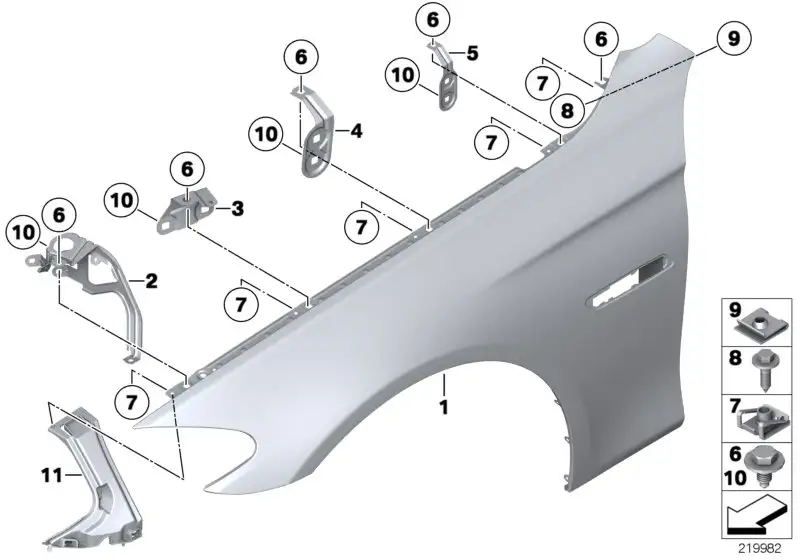 BMW Seitenwand vorn links 41355A03261 - 5er