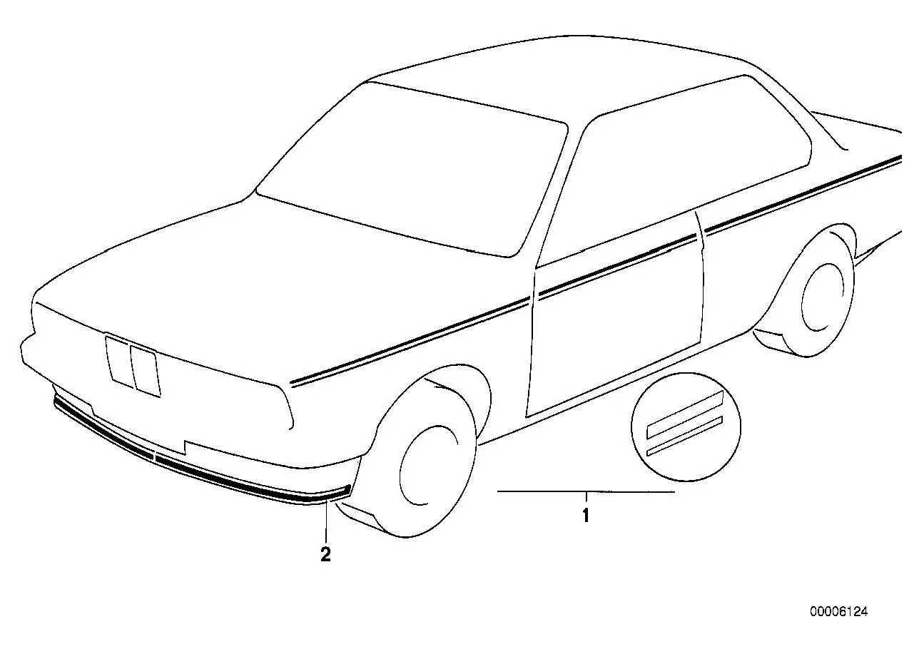 BMW Zierstreifen E12 E21 E23 E24 E28 E30 E31 E32 E34 E36 51141933