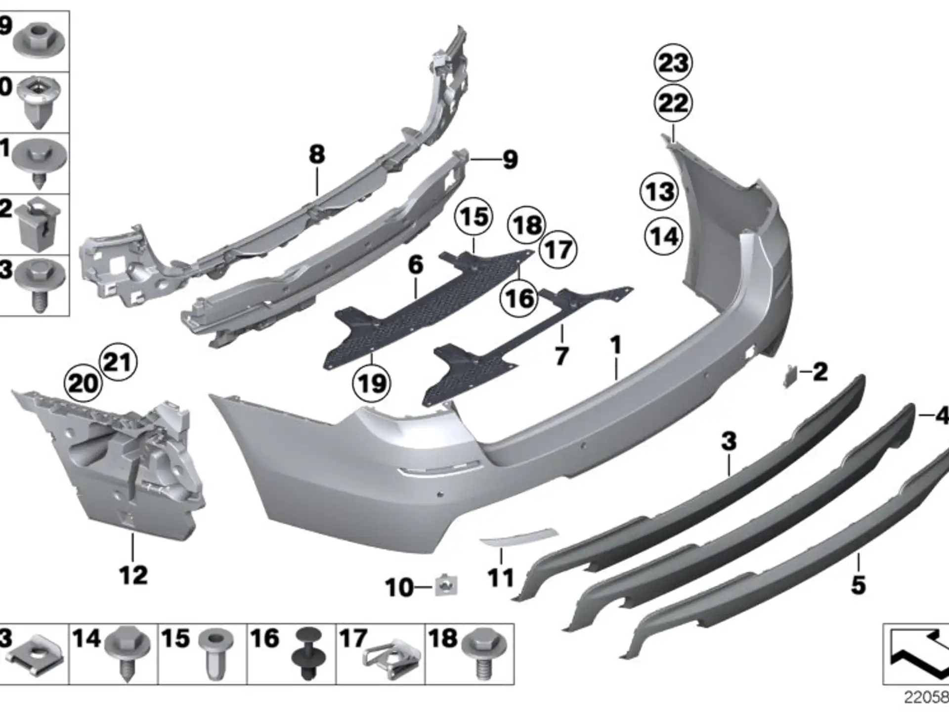 BMW Rückstrahler hinten links F11 63147210795