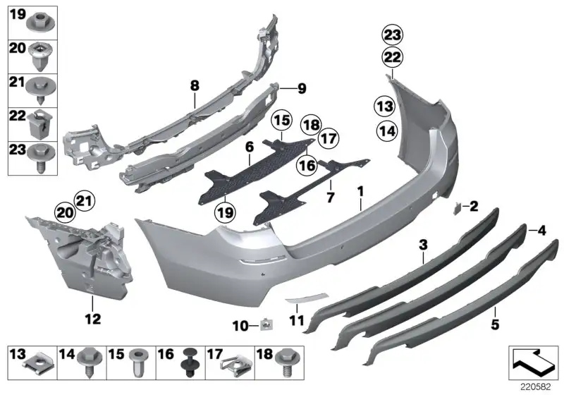 BMW Satz Aufnahme PDC-Sensor hinten F11 51122181358
