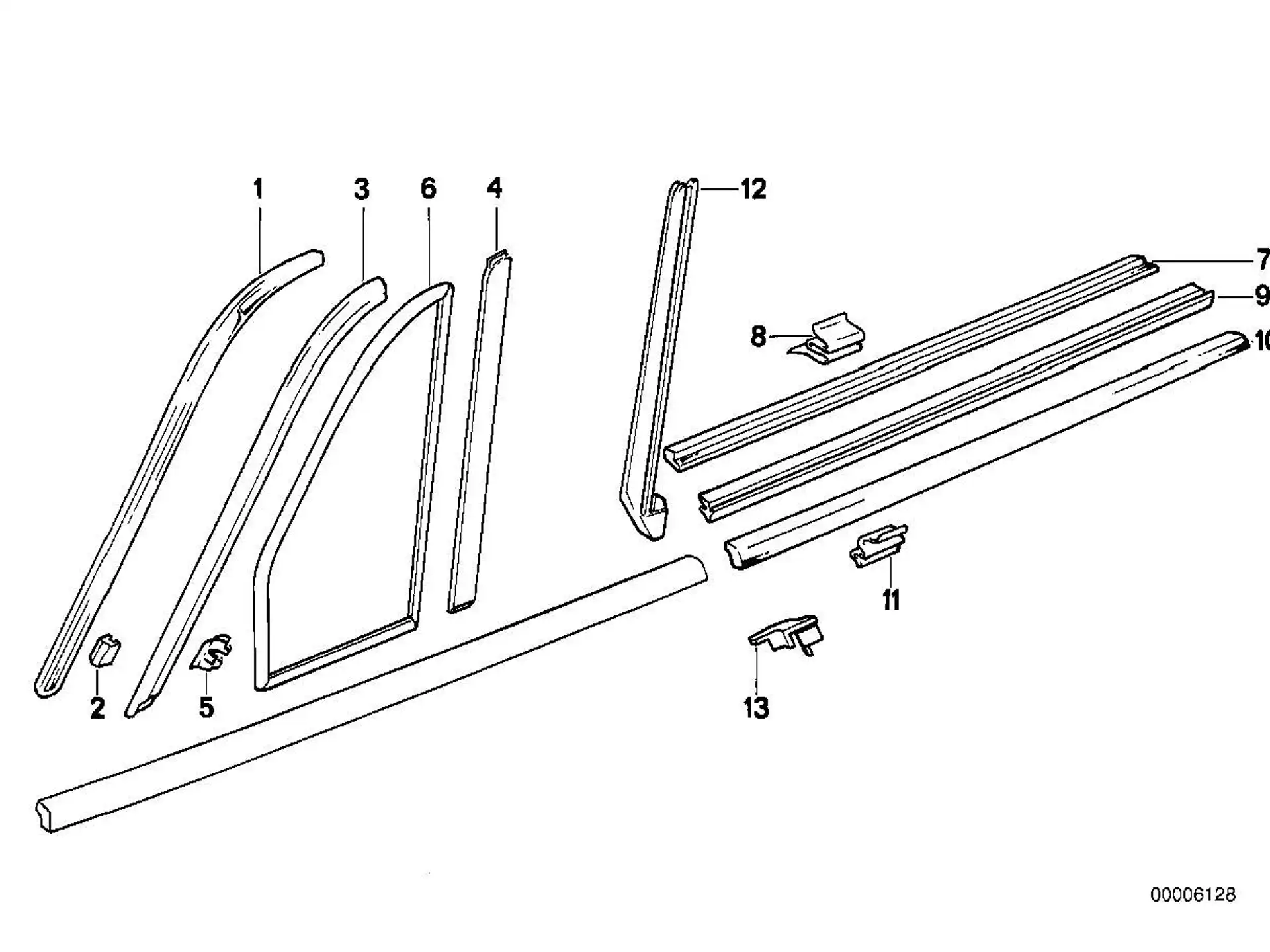BMW Fensterschachtabdichtung innen rechts E30 51361942824