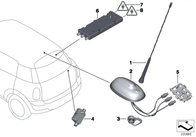 BMW Dachantenne 65209803842 - Bildposition 02