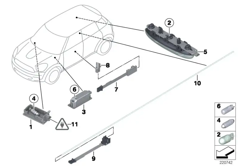 BMW LED Modul Türöffner R60 63319807317 - Bildposition 07