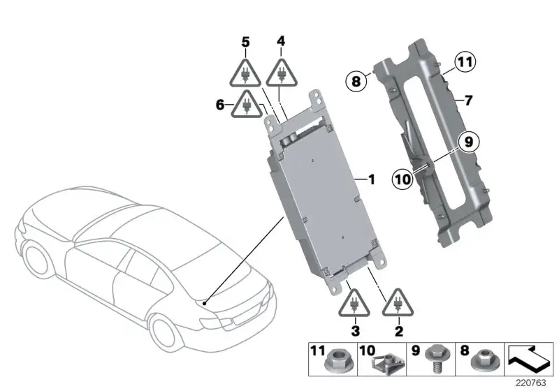 BMW Halter Steuergerät F10 65159174271 - 5er F10 Limousine, 5er F
