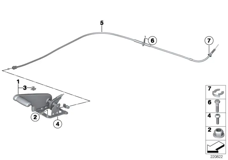 BMW Handbremsbowdenzug rechts R60 R61 34409813390