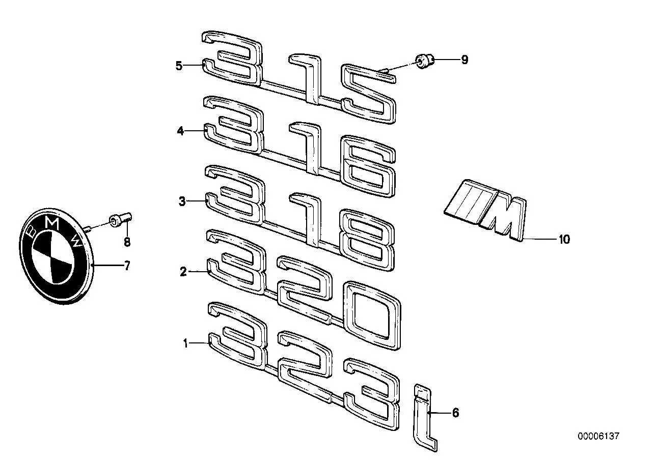 BMW Tülle E12 E21 51141889489 - Bildposition 08