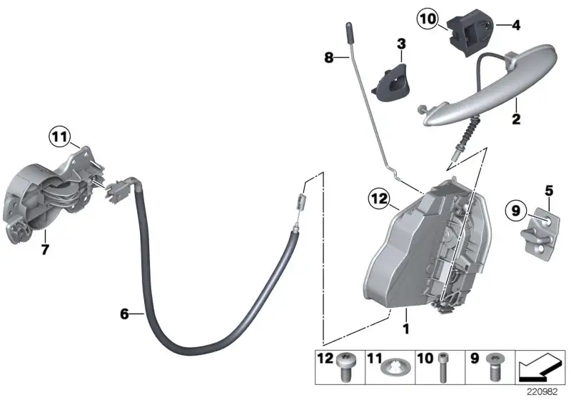 BMW Türaussengriff hinten rechts R60 51219803704 - Bildposition 0