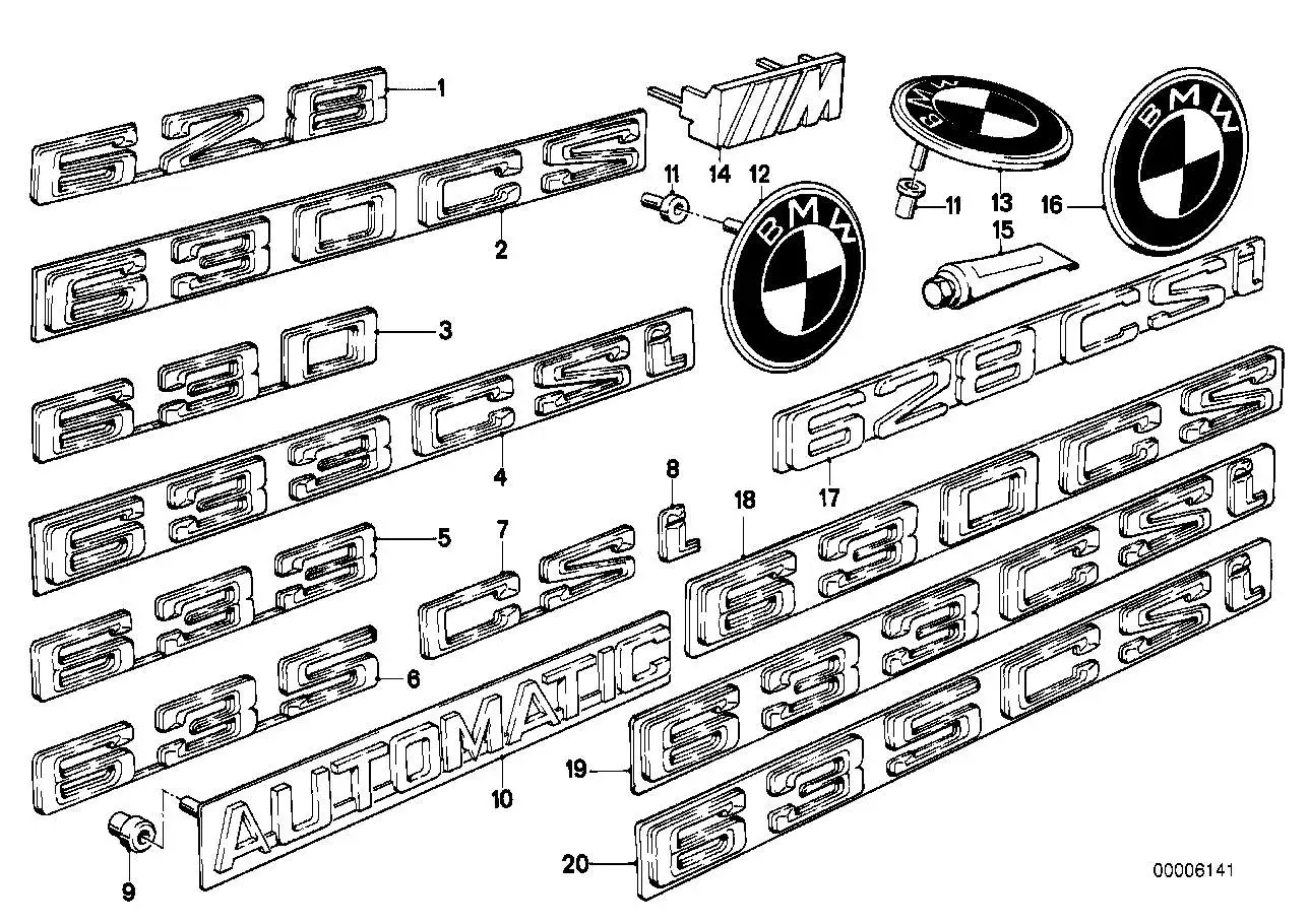 BMW Emblem geklebt hinten E24 51141920779 - 6er E24