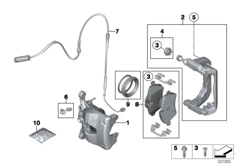 BMW Bremssattelgehäuse links R60 R61 34119804729