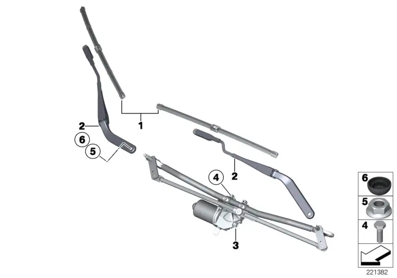 BMW Wischarm Beifahrerseite R60 R61 61619449975 - Bildposition 02