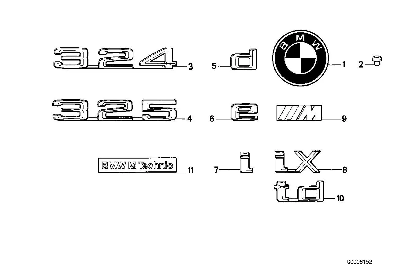 BMW Emblem geklebt hinten E12 E21 E23 E24 E28 E30 E32 51141916137