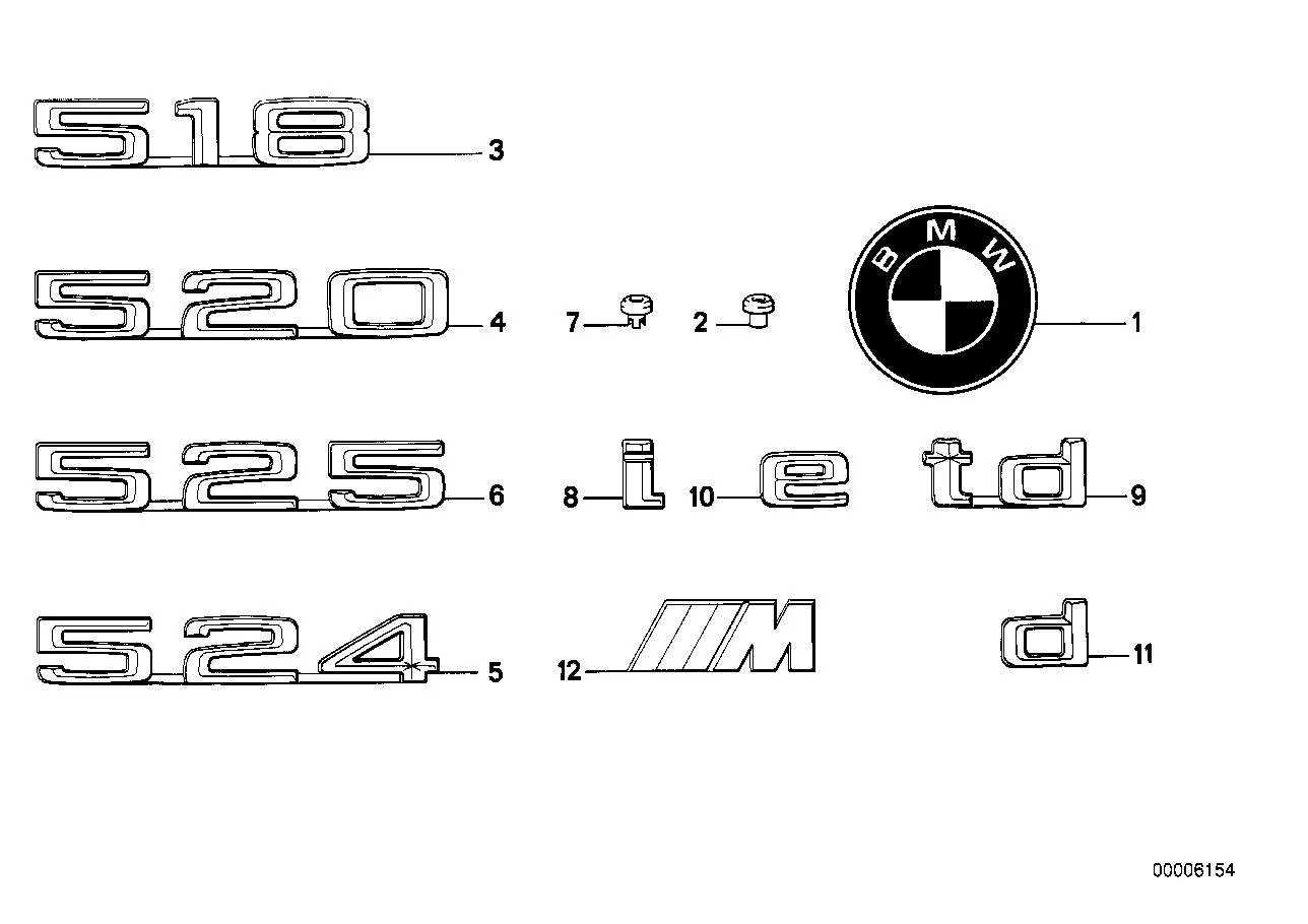 BMW Emblem gesteckt E28 51141874418