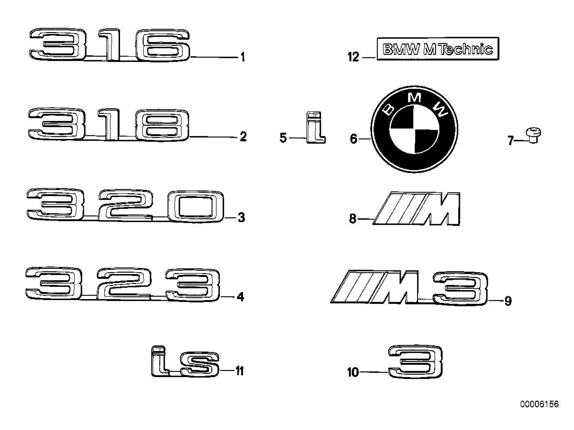BMW Plakette Heckklappe E28 E30 51141872969